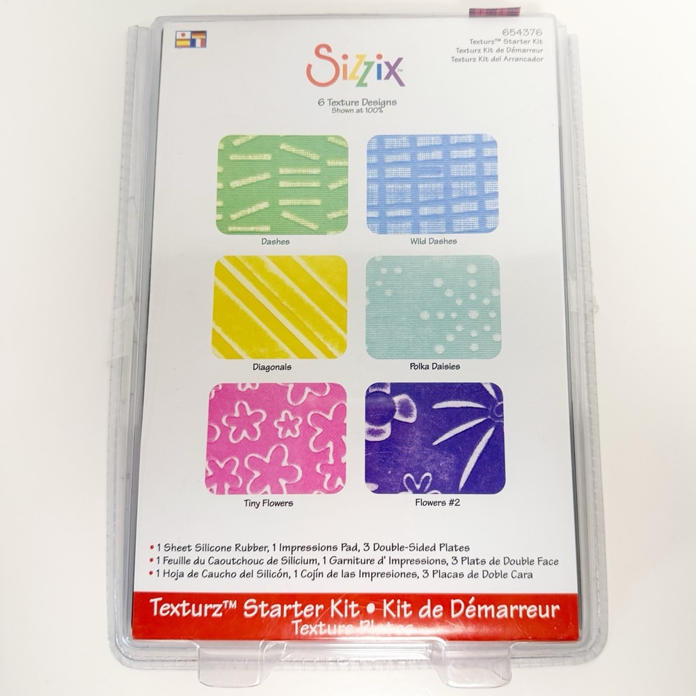 Sizzix Texturz Starter Kit with Vibrant Patterns- Floral, Dits, Dashes Graphic